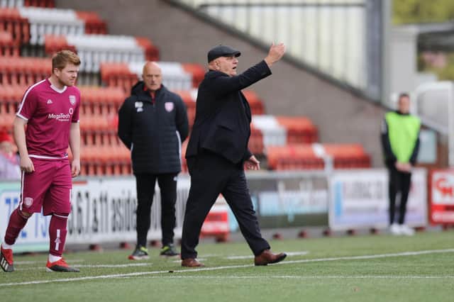 Dick Campbell was not happy to see his team lose another penalty shootout (Pic by Graham Black)