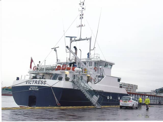 The Victress loading on the South Quay during a recent visit.