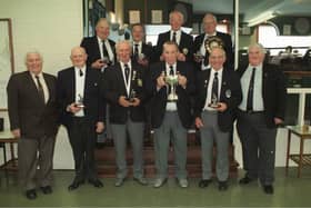 ​The Angus and Perthshire branches of The Royal British Legion Scotland hosted their annual bowling at Arbroath and District Bowling Club in 2002. The winners were from Carnoustie, with Friockheim runners-up. Pictured, from left, back, the runners-up - Willie Penman, Jim Ramsay, Harry Burnett and Neil Penman, skip: front, the winners - David Kennedy, area sports secretary; Sandy Findlay, Sandy Willox, Ally Gray, John Cumming and Frank Barclay.