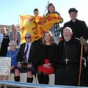 Provost Linda Clark, Harry Simpson from Friends of Arbroath Abbey, Kathryn Porter and Robert McMonague.