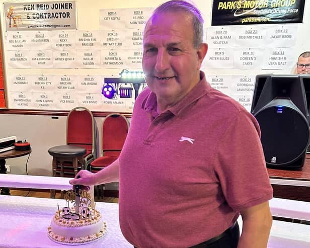 ​Ricky Robertson celebrating his 70th birthday three years ago (pic: Brechin Victoria JFC)