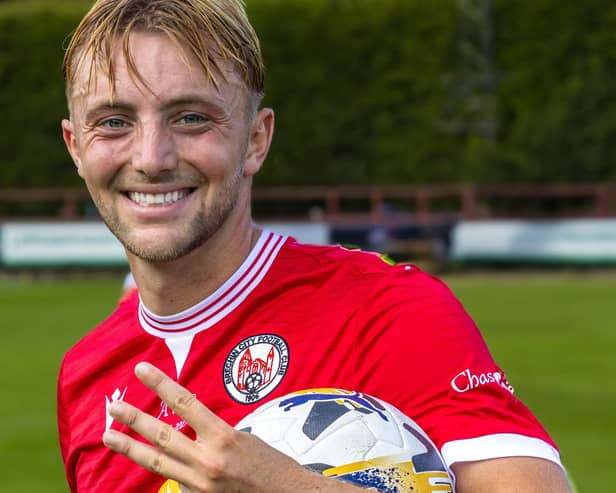 Grady McGrath grabbed a hat-trick as City beat Lossiemouth 4-0 (pic: Graeme Youngson)