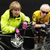 ​Helen Shearer and Graham Hewitson take a break during rehearsal for Forfar Dramatic Society’s production of John Godber’s ‘Scary Bikers’.