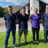 ​Pictured (l-r) are: Director and vet, Gavin Durston; director and vet Ed Hill, Ashley Wilkie, senior mixed and equine vet, Roddie Binnie and Graeme Richardson.