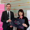 Dave Doogan is pictured with Samantha Dixon, chief executive of Jo’s Cervical Cancer Trust.