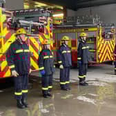 The pupils are pictured after completing one of the drills on SFRS’s new fire skills course.