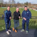 ​Matt and Zander Fagerson are pictured with Nick Welsh, Strathmore RFC’s business development manager.