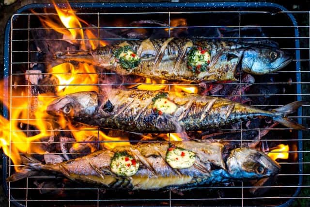 Mackerel on a BBQ, no finer way to cook or eat them