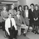 In November, 1989, a fashion show was staged at Arbroath Business Centre by retail trainees from Angus and Dundee. Pictured were, from left - Nyree Robertson, Claire Nairn, Susan Verner, Nicola Adams, Ashley Pyott, Lara Gardner, Elizabeth Ramsay, ITech director; and Joan Paxton, Debenhams: front - David Anands and Simon Lucas.