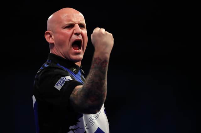 Alan Soutar is through to the final 16 at the Alexandra Palace. Photo by Luke Walker/Getty Images