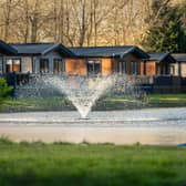 The sprouting fountain on the lake at Allerthorpe Golf & Country Park. Image: Prestige Country Parks