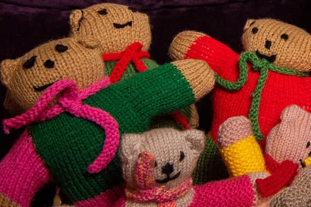 The cute hand-knitted Memory Bears