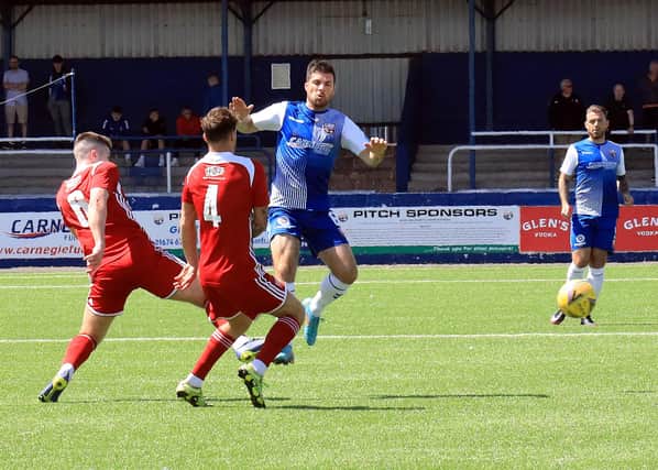 Terry Masson, seen here against Formartine at the weekend, will be rewarded for his service to Montrose with a testimonial this weekend. Pic by Phoenix Photography
