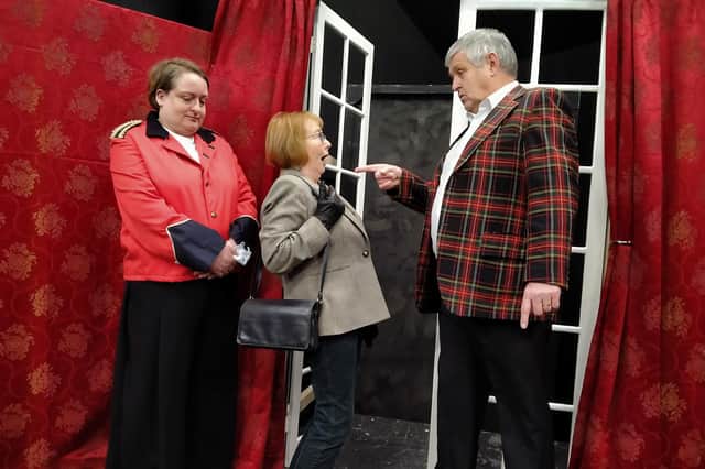 Pictured in rehearsals for ’The Witches’ are Ann Eyers, Susan Steel, Drew Barnett.