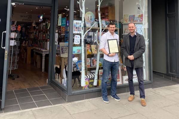 Stephen Gethins is pictured with Bookhouse manager Peter Rome.