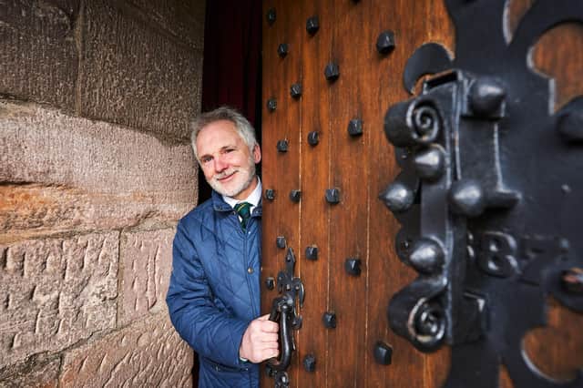 Mark Wellbrum, House Manager at Glamis Castle opens the doors for the 2022 season.