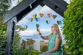 Kirriemuir-based glass artist Maureen Crosbie of Gallus Glass prepares some glass hearts ready for her open studio and workshops.