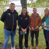 Pictured (​l-r): Iain Brough, Nicola Barbour (ANGUSalive); Dr Nico Grunenberg; Sally Wilson and Colin McMillan.