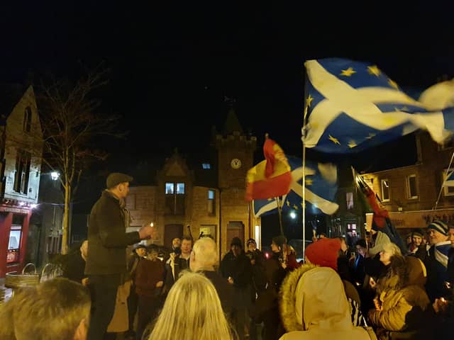 ​More than 200 people turned out for a candle-lit vigil in Kirrie square on ‘Brexit day’ in 2020.