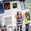 Port Authority chief executive Tom Hutchison with Mairi McAllan on board the port’s pilot boat. (Karen Jackson Photography)