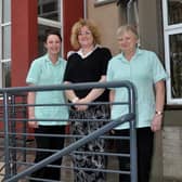 ​Staff at Braehill Lodge, Carnoustie, pictured in front of the new extension in 2011:  Victoria Burgess, Barbara Masterton and Helen Mathew.