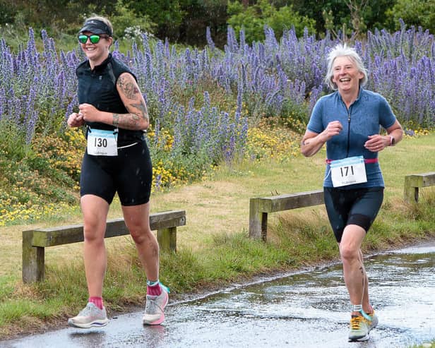 Sophie Milne from Montrose and Linda Lynch from Forfar keep smiling
