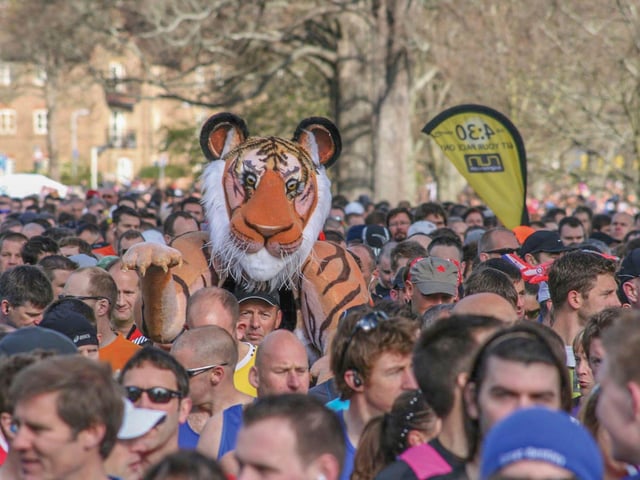 Paul doing one of many London marathons to raise money for Tigers