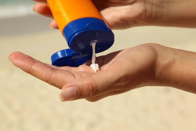 Always use a high factor sun screen to help protect your skin from the sun's harmful rays.