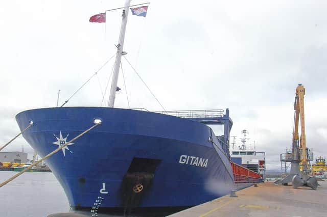 The present-day Gitana at Montrose port’s North Quay.