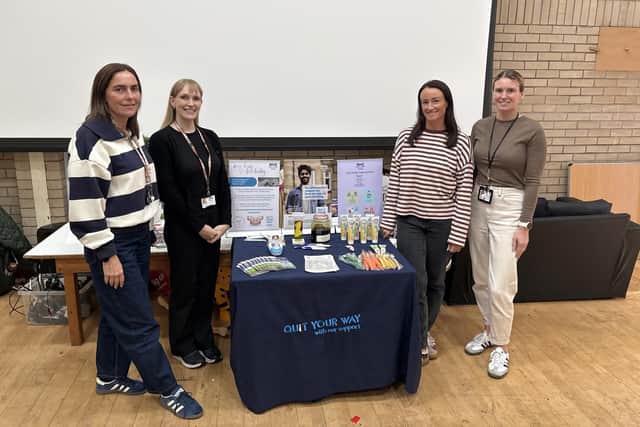 Staff from the Quit Your Way team and staff from Dundee charity Just Bee launched the campaign.