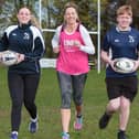Eilidh getting in one of her final training runs for Sunday’s London Marathon, supported by Ishbel and Ruaridh. (Pic: Alan S. Morrison)