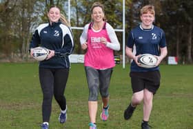 Eilidh getting in one of her final training runs for Sunday’s London Marathon, supported by Ishbel and Ruaridh. (Pic: Alan S. Morrison)