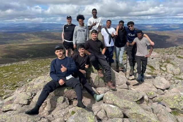 Members of the Horizon group at the summit of Mount Keen, which was made possible with the National Lottery funding.