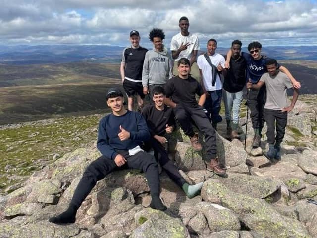 ​Members of the Horizon group at the summit of Mount Keen, which was made possible with the National Lottery funding.