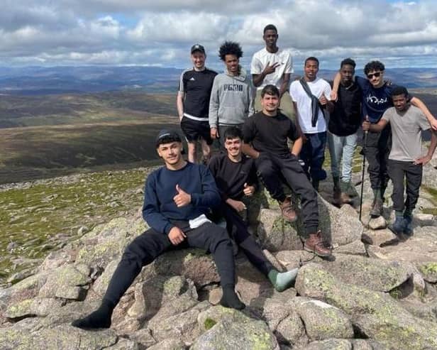 ​Members of the Horizon group at the summit of Mount Keen, which was made possible with the National Lottery funding.