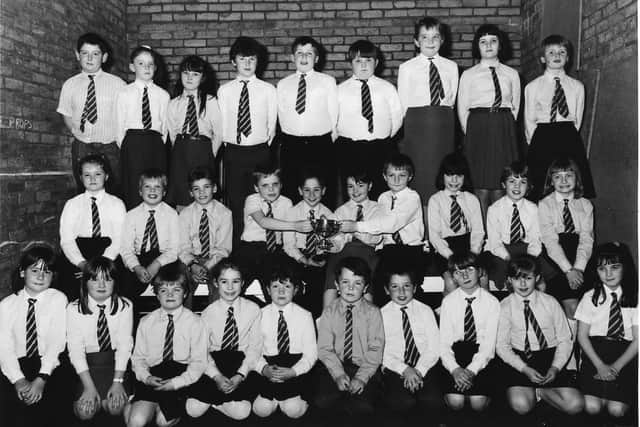 The choir from Southesk Primary School in Montrose, which won its class in the Arbroath Music Festival in the late 1980s or early '90s