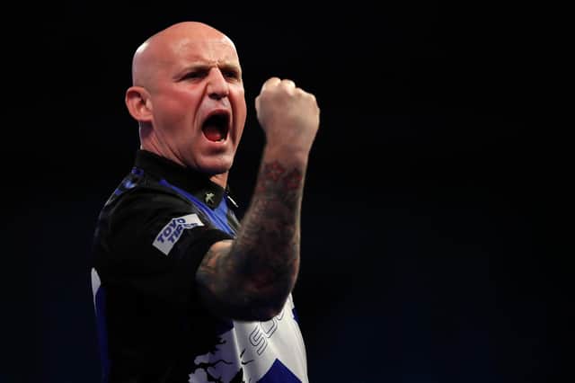 Alan Soutar has booked his place in the final 16 at the Alexandra Palace. Photo by Luke Walker/Getty Images