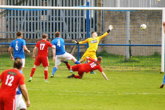 Panmure hit the back of the net during Saturday's win. Pic courtesy of Carnoustie Panmure