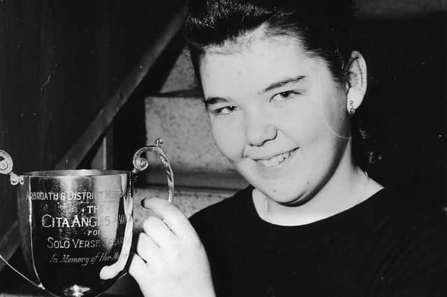 Lynsey Thompson, Carnoustie, was the winner of the solo verse speaking class at the Arbroath Musical Festival in 1990.