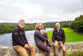Pictured are Grant Moir,  Cairngorms National Park Authority chief executive; Biodiversity Minister Lorna Slater and Cairngorms National Park Authority Board convener Sandy Bremner.