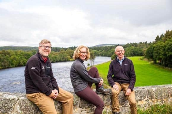 Pictured are Grant Moir, Cairngorms National Park Authority chief executive; Biodiversity Minister Lorna Slater and Cairngorms National Park Authority Board convener Sandy Bremner.