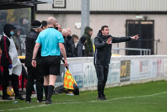 Andy Kirk gives his instructions at the weekend. Pic Graeme Youngson