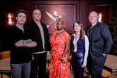 Great British Menu judges, from left, Ed Gamble, Ben Thomson, Andi Oliver, Lorna McNee and Tom Kerridge. (Pic: Optomen Television Ltd)