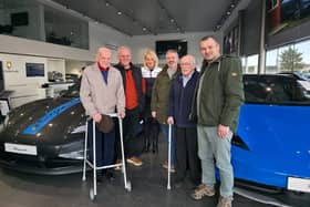 Harry Corsie and Jim Christie, Lethen Park residents, visit the Aberdeen Porsche garage