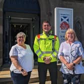 ​Amanda Stulka (left) and Linda Swan, from Tayside Cancer Support, are pictured with Nick Forbes.