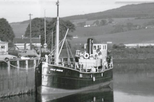 The former Vic 27 moored at Perth Harbour, en route to Oban.
