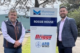 ​​Tom Hutchison of Montrose Port (left) and Arran Bell of ARB Wind.