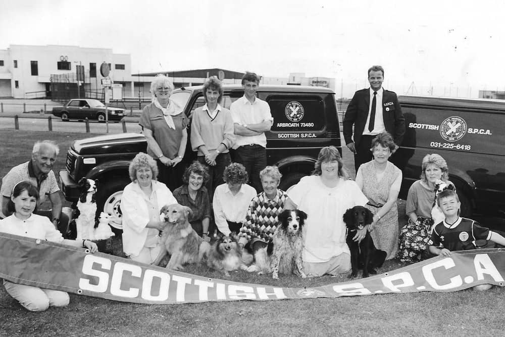 ​The Scottish Society for the Prevention of Cruelty to Animals (SSPCA) held a Summer Fayre in June, 1988. The picture shows the Arbroath, Forfar and Montrose SSPCA branch committee after a very successful day.