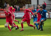 City midfielder Max Kucheriavyi presses up the park during Saturday's goal-fest. Pic by Graeme Youngson
