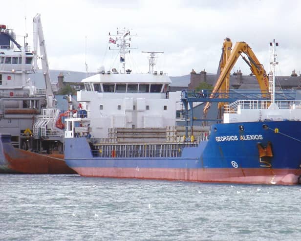 Pictured is the Haifa-built ship recently seen at Montrose port.